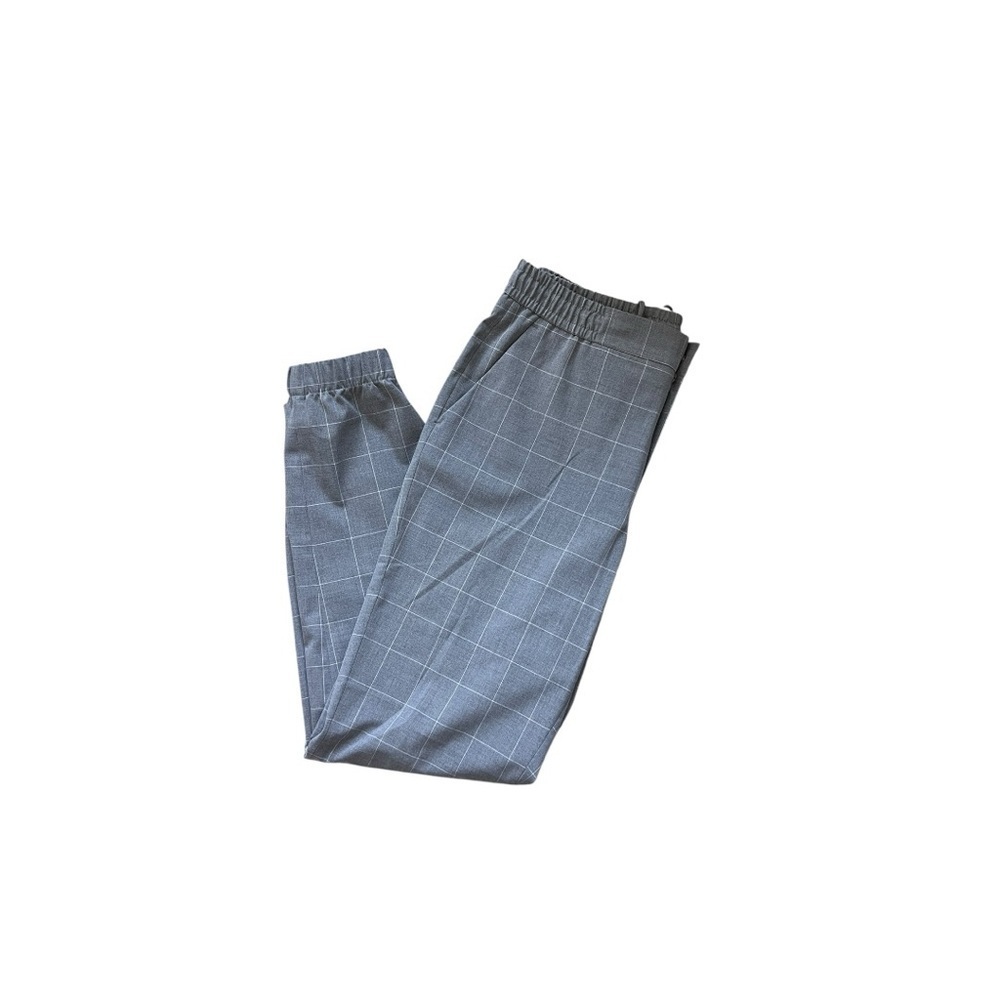 Gray Checkered joggers dress pants